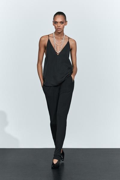 Massimo Dutti Топ с тонкими бретелями и V-образным вырезом