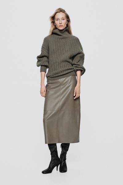 Massimo Dutti Ребристый пуловер из кашемировой шерсти - лимитированная серия