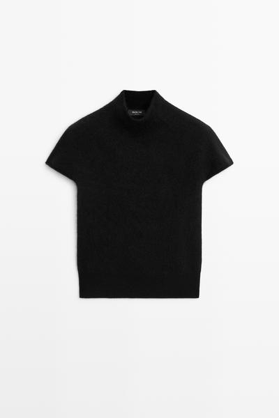 Massimo Dutti Короткий трикотажный свитер с имитацией воротника-стойки