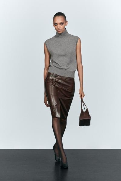 Massimo Dutti Водолазка без рукавов из шерстяной смеси
