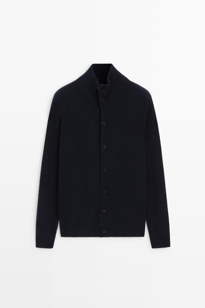 Massimo Dutti Кардиган на пуговицах из шерстяного трикотажа