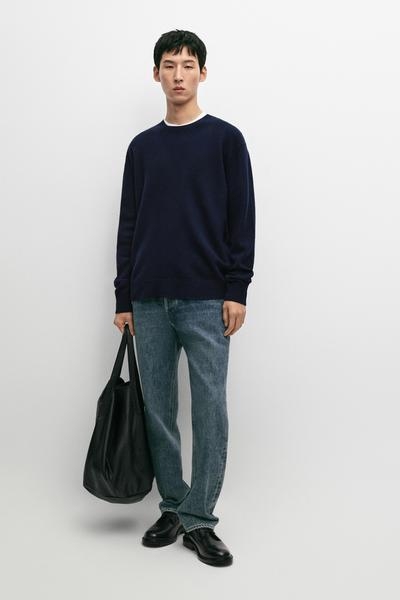 Massimo Dutti Вязаный свитер из 100% шерсти с круглым вырезом