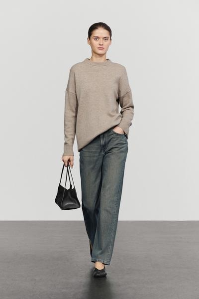 Massimo Dutti Вязаный свитер оверсайз из 100% кашемира купить с доставкой.