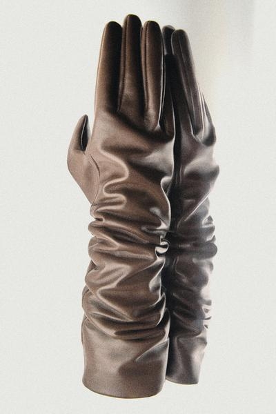 Massimo Dutti Длинные перчатки из наппы из кожи крупного рогатого скота - ограниченная серия