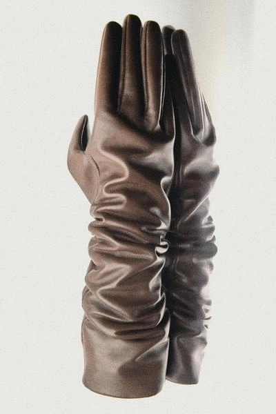 Massimo Dutti Длинные перчатки из наппы из кожи крупного рогатого скота - ограниченная серия