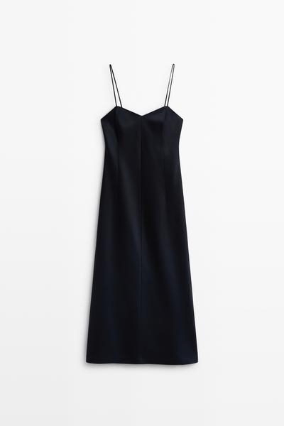 Massimo Dutti Платье-миди с тонкими бретелями