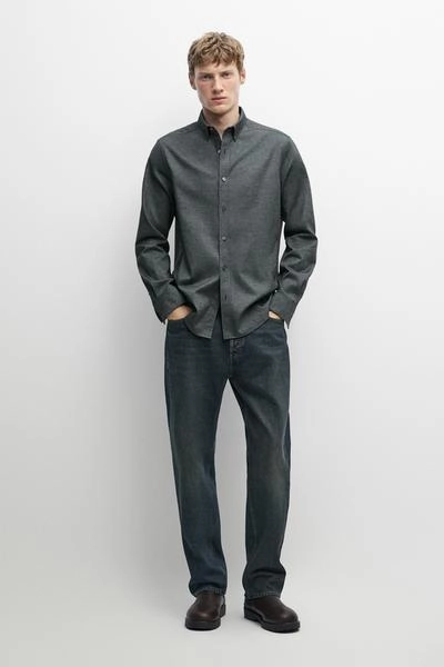 Рубашка regular fit oxford из 100% хлопка- Заказать в России
