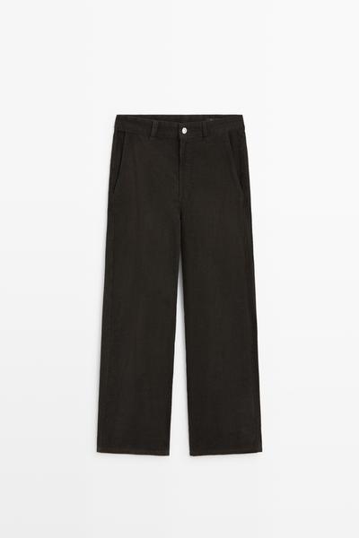 Massimo Dutti Брюки из вельвета с посадкой BARREL купить с доставкой.