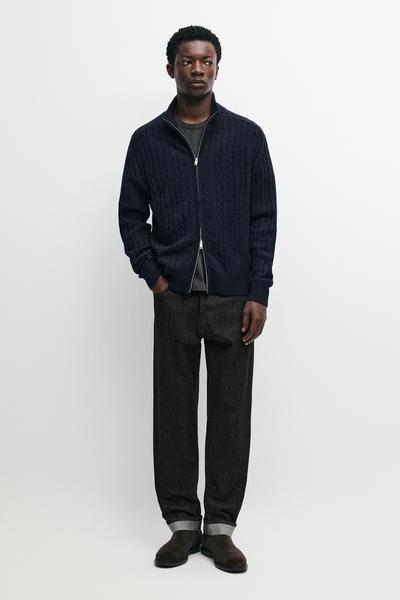Massimo Dutti Вязаный кардиган из шерстяной смеси с косами купить с доставкой.