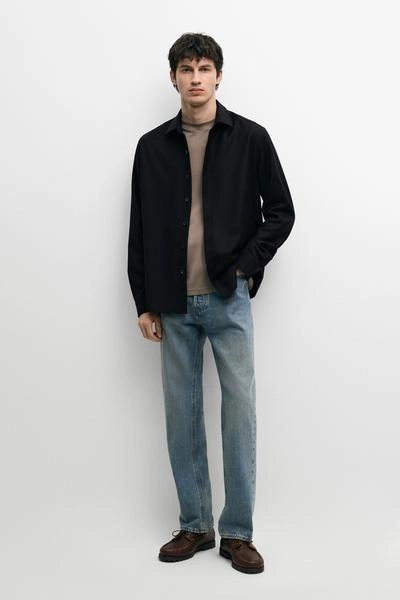 Рубашка regular fit из 100% шерсти- Заказать в России