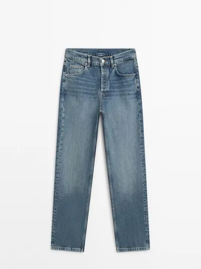 Джинсы комфортного прямого кроя со средней посадкой- Заказать в России