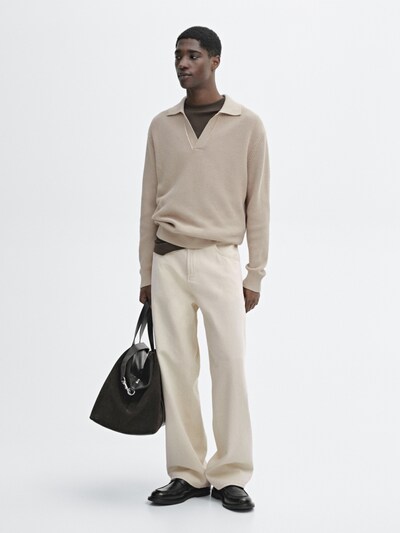 Massimo Dutti Вязаный свитер в рубчик из 100% хлопка