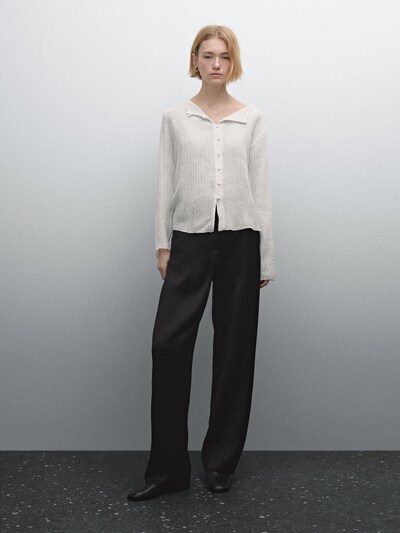 Massimo Dutti Струящиеся брюки из текстурированного атласа