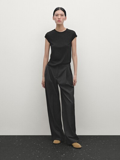 Massimo Dutti Футболка из 100% хлопка с закругленным низом