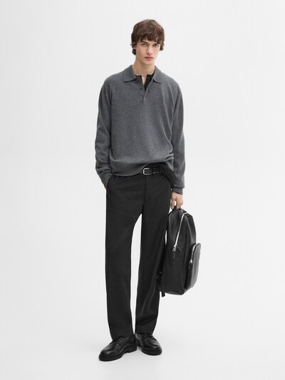 Massimo Dutti Вязаный джемпер-поло с вырезом горловины, 100% кашемир