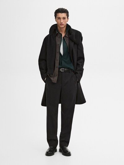 Massimo Dutti Брюки из саржи прямого кроя с хлопком