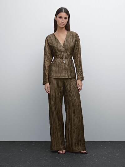 Massimo Dutti Брюки с металлическими деталями из ткани