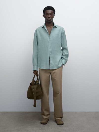 Massimo Dutti Рубашка приталенного кроя из 100% льна