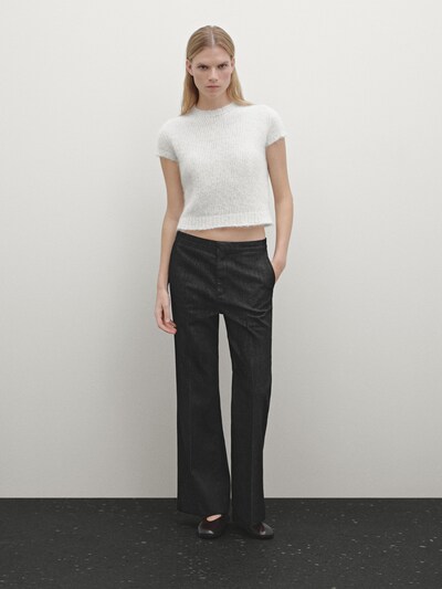 Massimo Dutti Свитер с коротким рукавом из смеси альпаки купить с доставкой.