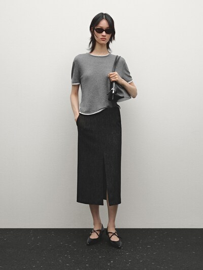 Massimo Dutti Трикотажная футболка с двойным эффектом