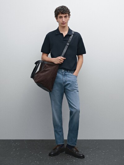 Massimo Dutti Поло с короткими рукавами с микротекстурой