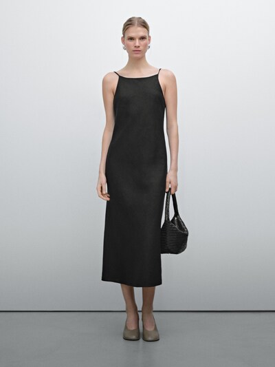Massimo Dutti Платье миди из 100% льна