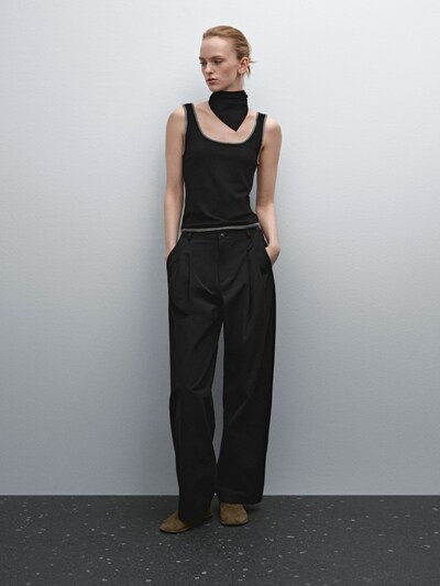 Massimo Dutti Топ на бретельках с контрастными деталями