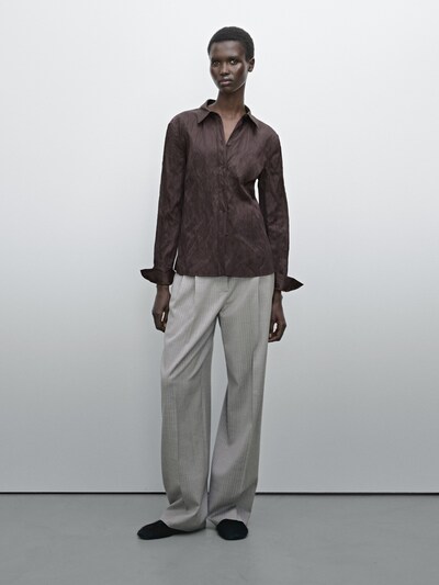 Massimo Dutti Рубашка из текстурированной хлопчатобумажной смеси