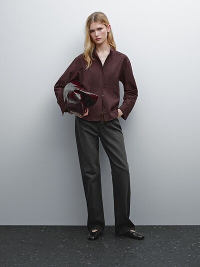 Massimo Dutti Рубашка из 100% хлопка с плиссированными деталями