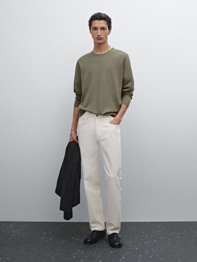 Massimo Dutti Вязаный свитер из смеси хлопка и льна