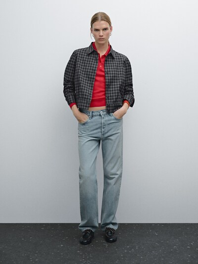 Massimo Dutti Верхняя рубашка в клетку с эластичной деталью