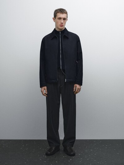 Massimo Dutti Хлопчатобумажная куртка с меховым воротником