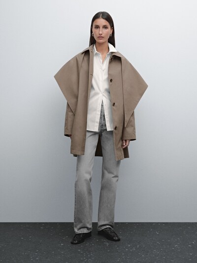 Massimo Dutti Тренч-пальто со съемным шарфом купить с доставкой.