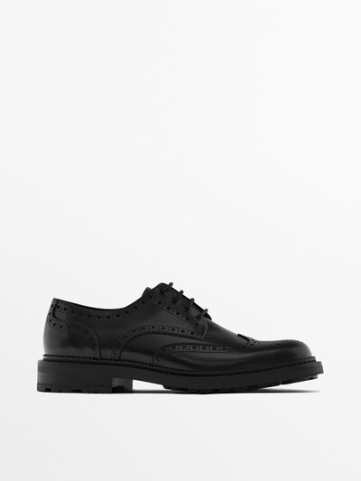 Massimo Dutti Черные кожаные броги