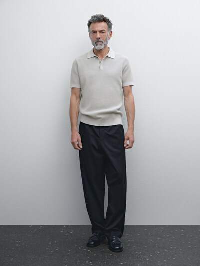 Massimo Dutti Вязаное поло из хлопкового полотна