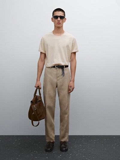 Massimo Dutti Вязаный джемпер с коротким рукавом из хлопчатобумажной смеси