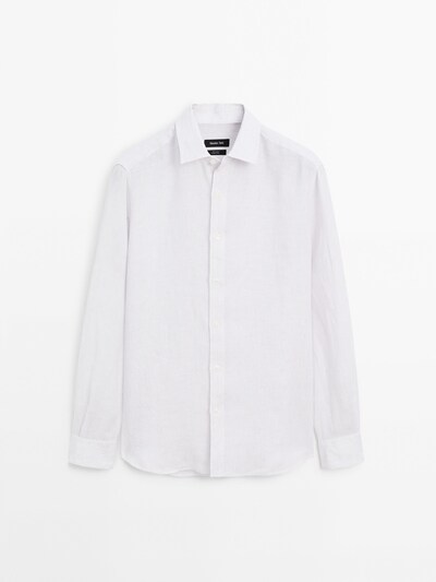 Massimo Dutti Рубашка в полоску обычного покроя из 100% льна