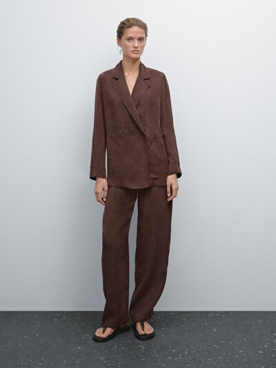 Massimo Dutti Струящийся двубортный блейзер CO-ORD