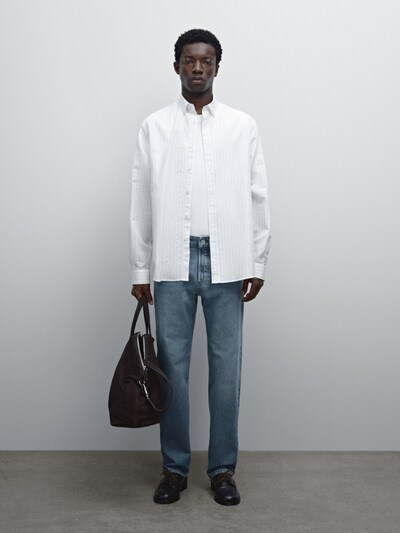 Massimo Dutti Обычная рубашка в тонкую полоску