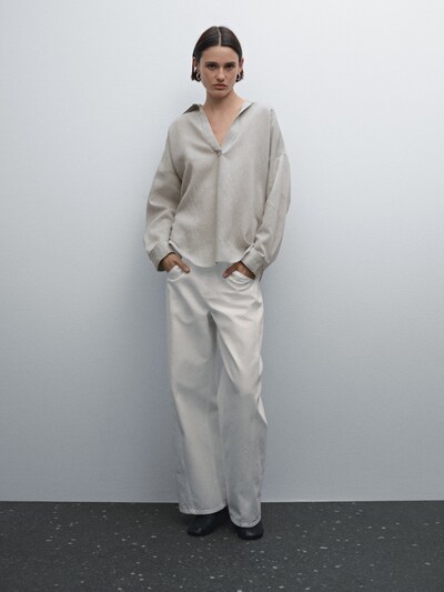 Massimo Dutti Рубашка-поло с воротником в полоску купить с доставкой.