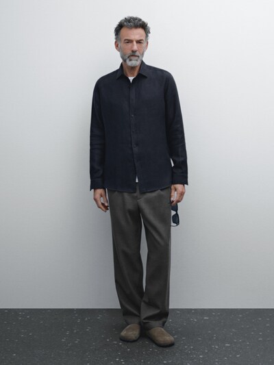 Massimo Dutti Рубашка обычного покроя из 100% льна