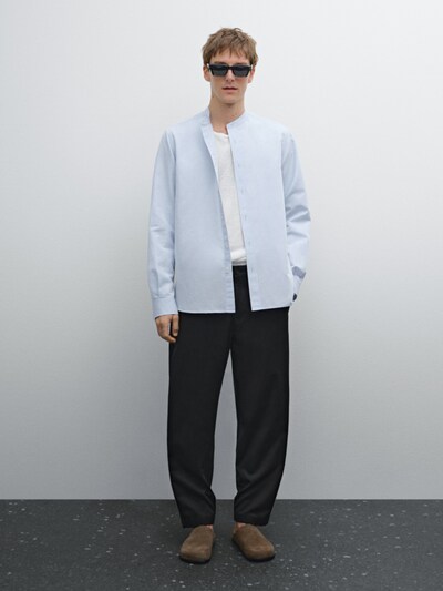 Massimo Dutti Рубашка из хлопчатобумажной смеси обычного покроя