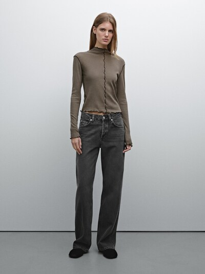 Massimo Dutti Футболка с яркой прострочкой купить с доставкой.
