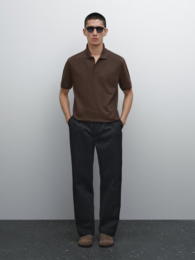 Massimo Dutti Поло из хлопка с микроструктурным пике