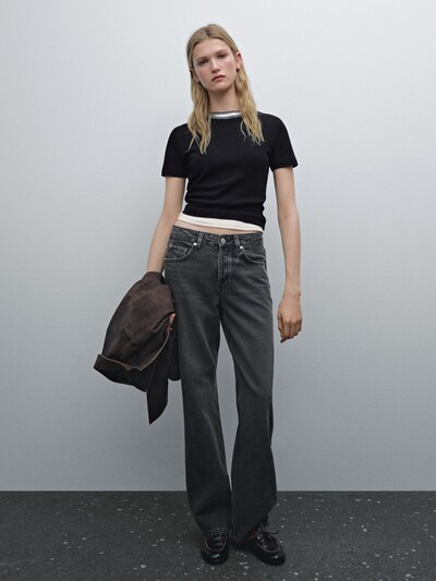 Massimo Dutti Футболка в рубчик с коротким рукавом