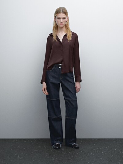 Massimo Dutti Струящаяся атласная рубашка