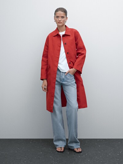 Massimo Dutti Тренчкот из 100% хлопка купить с доставкой.