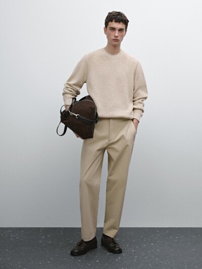 Massimo Dutti Трикотажный джемпер в рубчик из 100% хлопка