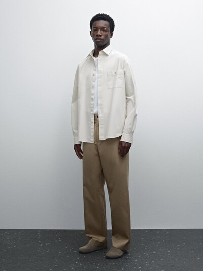 Massimo Dutti Рубашка из саржи из 100% хлопка