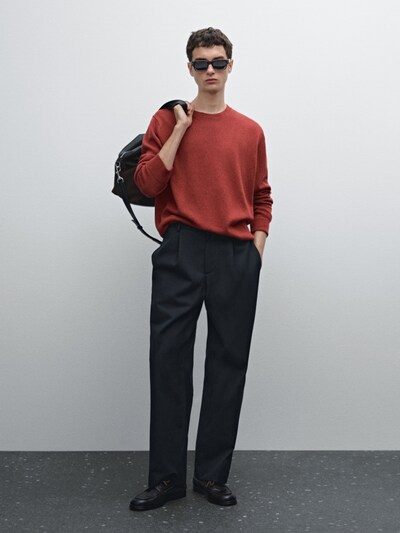 Massimo Dutti Вязаный свитер с круглым вырезом горловины